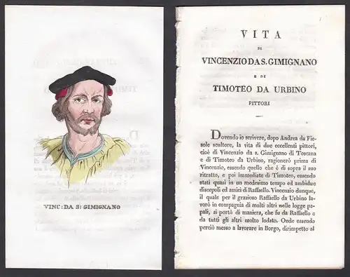 Vinc: da S: Gimignano - Vincenzo di Benedetto di Chele Tamagni (1492-1516) Maler painter Italien Italia Portra