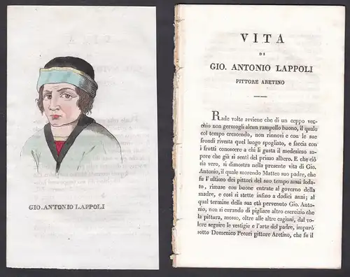 Gio. Antonio Lappoli - Giovanni Antonio Lappoli (1492-1552) Maler painter Italien Italia Portrait Kupferstich