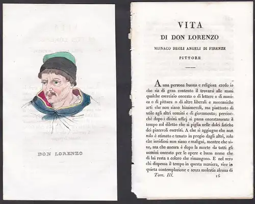 Don Lorenzo - Fiorenzo di Lorenzo (um 1440-1522) Maler painter Italien Italia Portrait Kupferstich copper engr