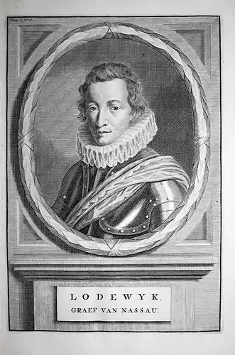 Lodewyk, Graef van Nassau - Ludwig von Nassau-Dillenburg Portrait Kupferstich engraving antique print