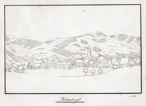 Bütschwyl - Bütschwil Toggenburg Kanton St. Gallen Schweiz Original Zeichnung dessin