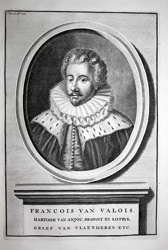 Francois van Valois - Francois de Valois Anjou Brabant Lorraine France Portrait Kupferstich engraving antique