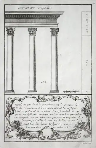 Entrecolonne Composite - Portikus portique portico Architektur architecture Kupferstich copper engraving antiq