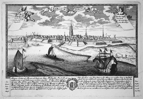 Gorcum - Gorcum - Gorinchem Gorkum Holland Nederland Ansicht Panorama Kupferstich engraving Leopold Werner ant