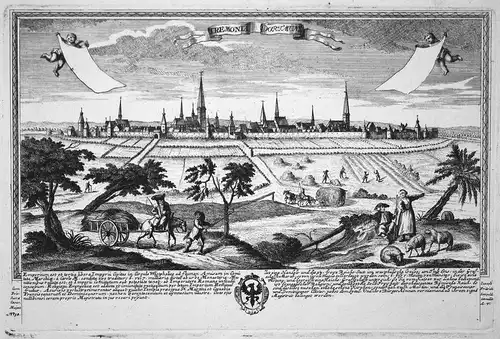 Tremonia - Dortmund - Dortmund Ansicht Panorama Kupferstich engraving Leopold Werner antique print