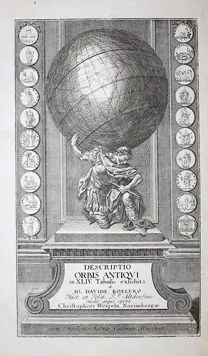 Descriptio Orbis Antiqui in XLIV. Tabulis exhibita - Titelblatt Titel title page Atlas Johann David Köhler Chr