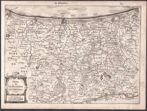 Partie de la Flandre Occidentale - Vlaanderen Flandern Flandre Belgien Belgique Colom Holland Nederland map ca