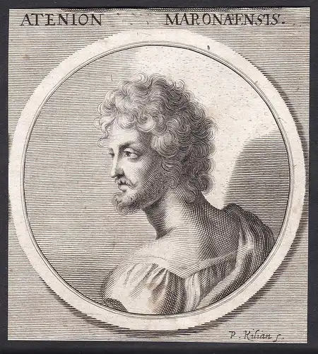 Atenion Maronaensis - Atenion Maronaensis Maler painter Portrait Griechenland Greece Kupferstich copper engrav