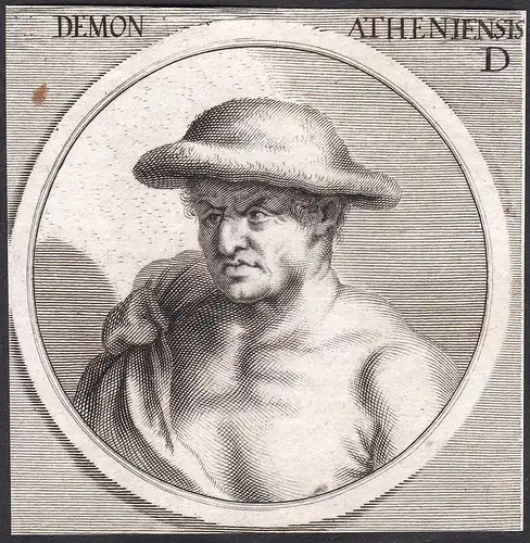 Demon Atheniensis - Demon von Athen Geschichtsschreiber historian Portrait Griechenland Greece Kupferstich cop