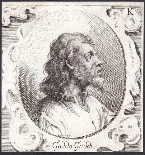 Gaddo Gaddi - Gaddo Gaddi Maler painter Portrait Italien Italia Kupferstich copper engraving antique print