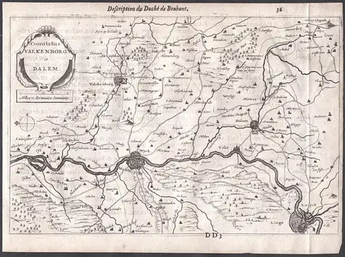 Comitatus Valkenborg et Dalem - Maastricht Wyck Valkenburg Dalhem Lüttich Colom Holland Nederland map carte
