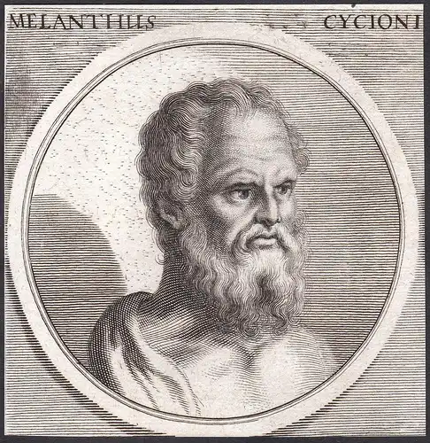 Melanthus Cycioni - Melantus von Cycion Maler painter Portrait Kupferstich copper engraving antique print