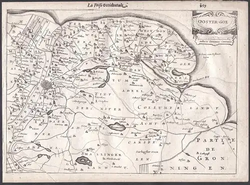 Ooster-Goe - Dokkum Leeuwarden Niederlande Colom Holland Nederland map carte