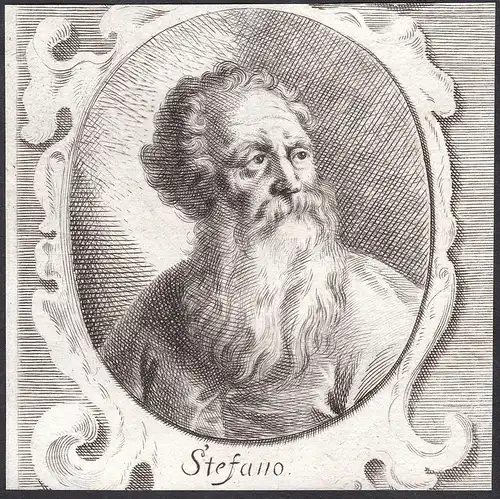 Stefano - Stefano da Verona Maler painter Portrait Italien Italia Kupferstich copper engraving antique print