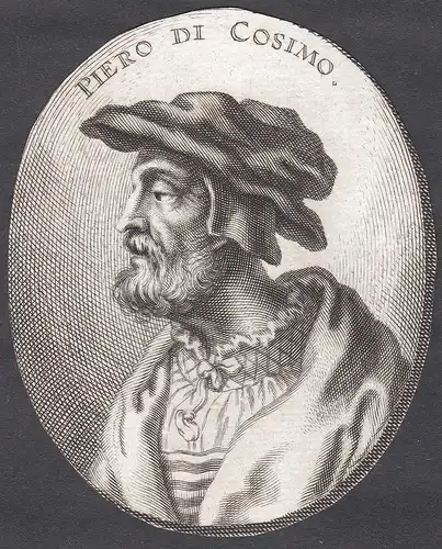 Piero di Cosimo - Piero di Cosimo Maler painter Portrait Italien Italy Kupferstich copper engraving antique pr