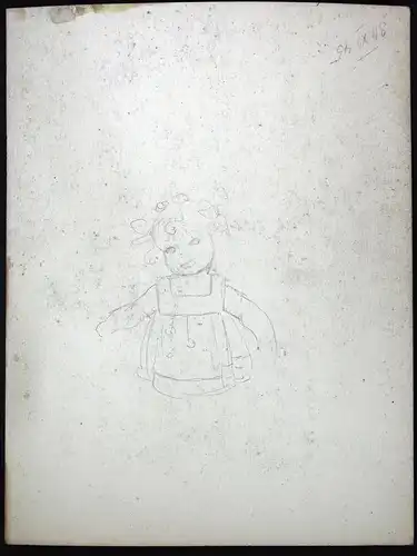 Junge Clown Kind Hände in Hosentasche Tilly von Baumgarten Original Zeichnung
