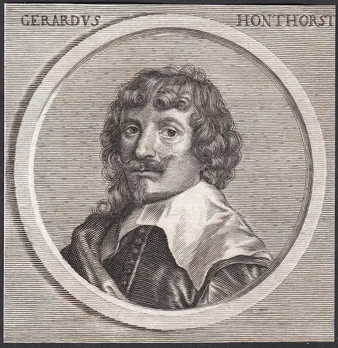 Gerardus Honthorst - Gerrit van Honthorst Maler painter Portrait Niederlande Netherlands Kupferstich copper en