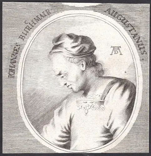 Iohannes Burchmair Augustanus - Johannes Burchmaier Maler painter Portrait Kupferstich copper engraving antiqu