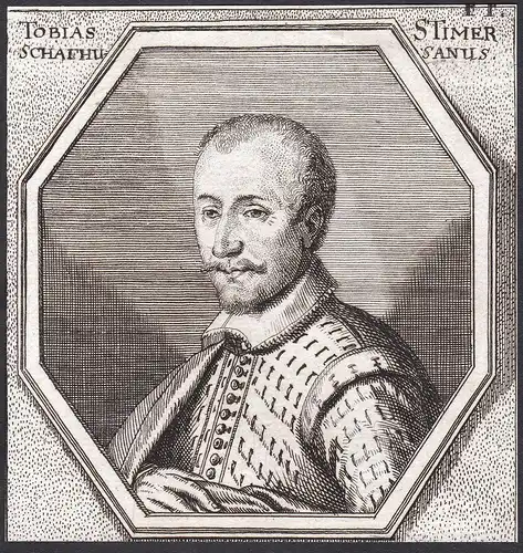 Tobias Stimer. Schafhusanus - Tobias Stimmer Maler painter Portrait Schweiz Suisse Kupferstich copper engravin