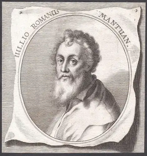 Iullio Romanus Mantuan - Giulio Romano Maler painter Portrait Italien Italia Kupferstich copper engraving anti