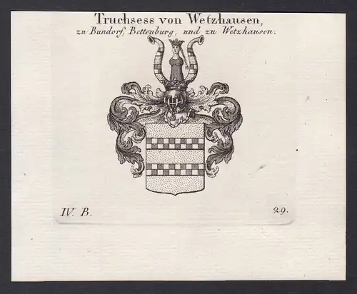 Truchsess von Wetzhausen, zu Bundorf, Bettenburg, und zu Wetzhausen - Truchseß von Wetzhausen Franken Wappen A