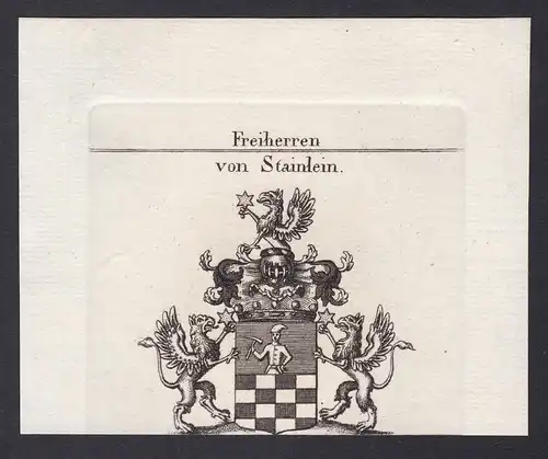 Freiherren von Stainlein - Ludwig von Stainlein Graf Bayern Wappen Adel coat of arms heraldry Heraldik Kupfers