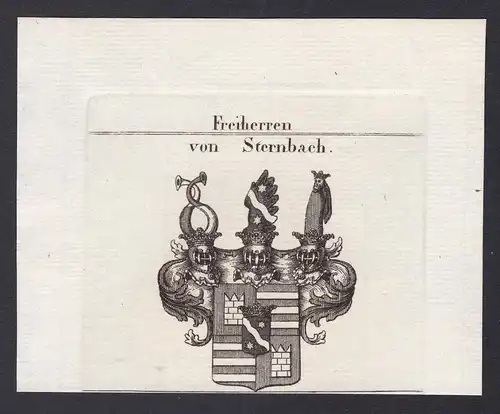 Freiherren von Sternbach - Sternbach Wappen Adel coat of arms heraldry Heraldik Kupferstich antique print