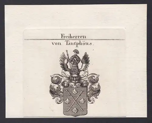 Freiherren von Tautphöus - Tautphöus Wappen Adel coat of arms heraldry Heraldik Kupferstich antique print