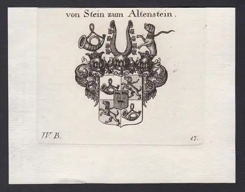 Von Stein zum Altenstein - Altenstein Stein Schwaben Franken Wappen Adel coat of arms heraldry Heraldik Kupfer
