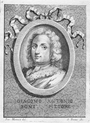 Giacomo Antonie Boni Pittore - Giacomo Boni Maler painter Portrait Italien Italia Kupferstich copper engraving