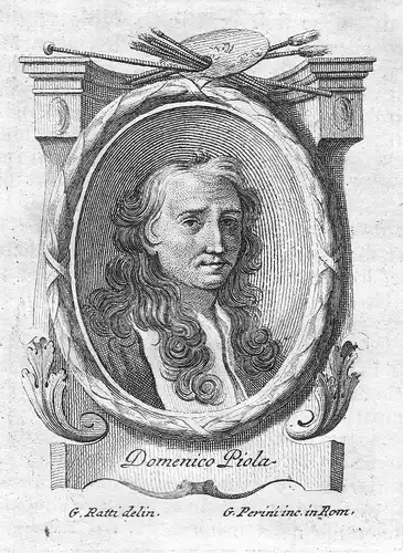 Domenico Piola - Domenico Piola Maler painter Portrait Italia Italien Kupferstich copper engraving antique pri