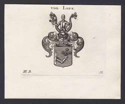 Von Lurz - Lurz Wappen Adel coat of arms heraldry Heraldik Kupferstich antique print