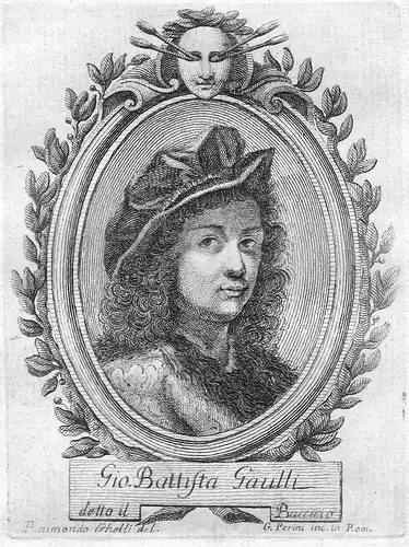 Gio. Battista Gaulli - Giovanni Battista Gaulli Maler painter Portrait Italien Italia Kupferstich copper engra