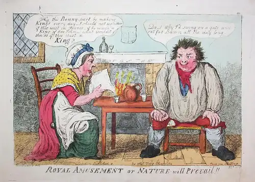 Royal amusement or nature will prevail!! - countryman wife Bauer Bauern England Großbritannien caricature Kari