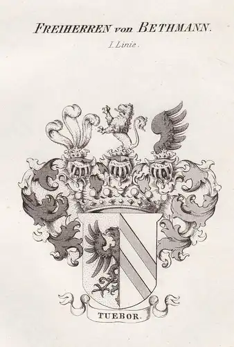 Freiherren von Bethmann. I. Linie - Bethmann Frankfurt am Main Wappen Adel coat of arms heraldry Heraldik Kupf