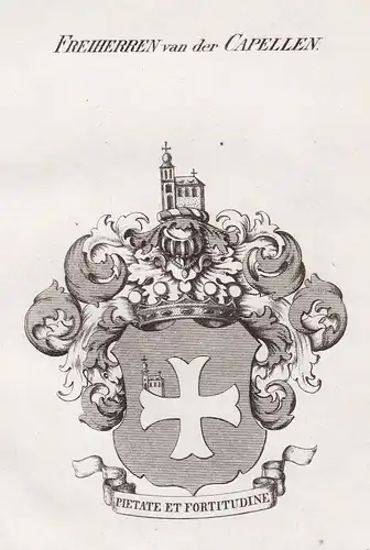 Freiherren van der Capellen - Kapellen Geldern Niederrhein Wappen Adel coat of arms heraldry Heraldik Kupferst
