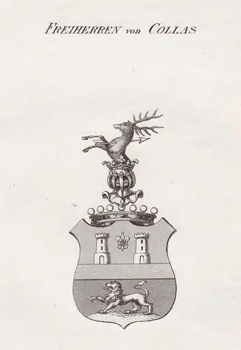 Freiherren von Collas - Collas Frankreich France Wappen Adel coat of arms heraldry Heraldik Kupferstich antiqu