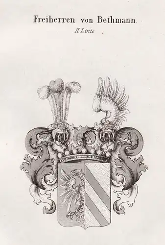 Freiherren von Bethmann. II. Linie - Bethmann Frankfurt am Main Wappen Adel coat of arms heraldry Heraldik Kup