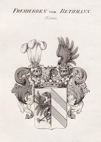 Freiherren von Bethmann. III. Linie - Bethmann Frankfurt am Main Wappen Adel coat of arms heraldry Heraldik Ku