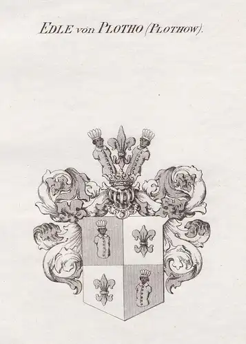 Edle von Plotho (Plothow) - Plotho Magdeburg Wappen Adel coat of arms heraldry Heraldik Kupferstich antique pr