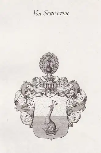 Von Schütter - Schütter Wappen Adel coat of arms heraldry Heraldik Kupferstich antique print