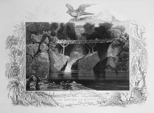 Die Brücke zu Norwich - Norwich England Brücke bridge Ansicht view Stahlstich steel engraving antique print