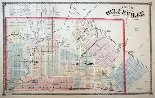 North Part of Belleville - Illinois North Belleville St. Clair County map America USA United States