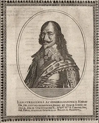 Ottho Ludovicus - Otto Ludwig Salm-Kyrburg-Mörchingen (1597-1634) Gouverneur gravure Portrait Kupferstich copp