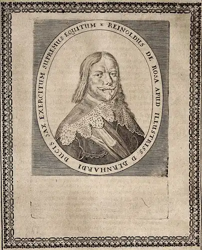 Reinoldus de Rosa - Reinhold von Rosen (1605-1667) Zweibrücken General general Elsass gravure Portrait Kupfers