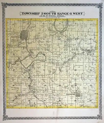Township 2 South Range 6 West - Illinois Darmstadt St. Libory Fayetteville St. Clair County map America USA Un