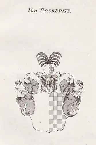 Von Bolberitz - Bolberitz Wappen Adel coat of arms heraldry Heraldik Kupferstich antique print