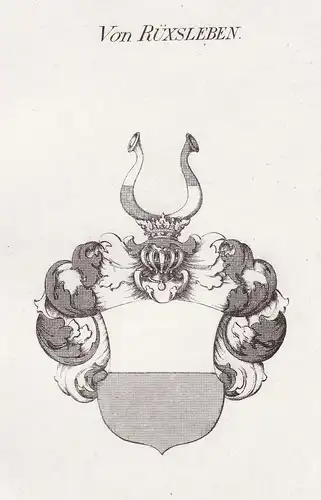 Von Rüxsleben - Rüxleben Thüringen Wappen Adel coat of arms heraldry Heraldik Kupferstich antique print