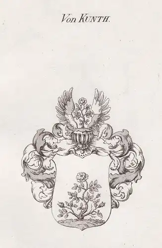 Von Kunth - Kunth Wappen Adel coat of arms heraldry Heraldik Kupferstich antique print