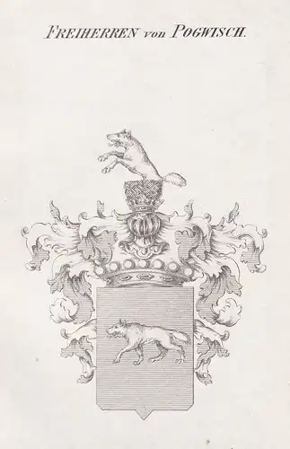 Freiherren von Pogwisch - Pogwisch Schleswig Holstein Wappen Adel coat of arms heraldry Heraldik Kupferstich a